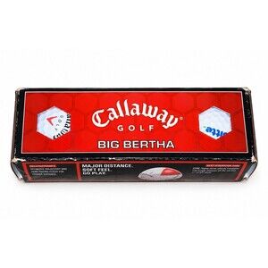 Callaway Big Bertha Red Golf Balls 3 Pack Sleeve New Vintage NOS White